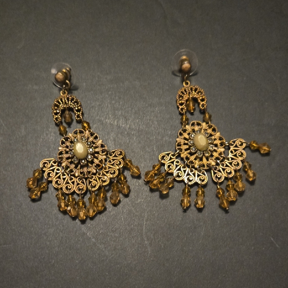 Ornate Gold Filigree Earrings